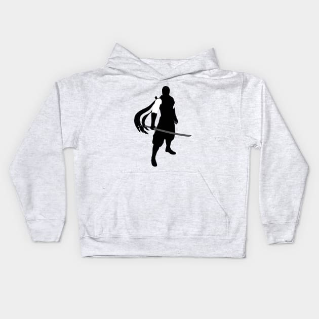 Ninja Gaiden Ryu Stance Silhouette Kids Hoodie by AnotherOne